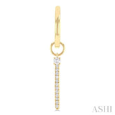 1/5 Ctw Vertical Bar Suspension Round Cut Diamond Fashion Hoop Earrings in 10K Yellow Gold